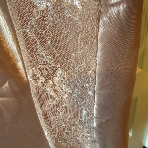 Elegant Lace Trimmed Chemise in Soft Pink - Picture 2 of 5